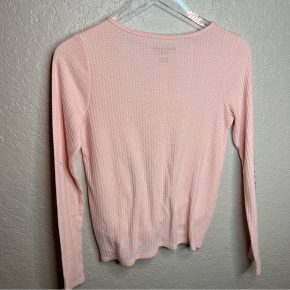 BNWOT Abercrombie Kids Pink Long Sleeve Waffle Knit Top - Picture 5 of 7